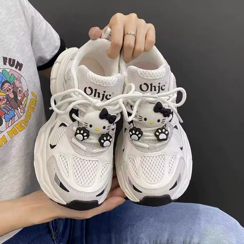Hello Kitty, летняя обувь, сетчатые дышащие универсальные спортивные кроссовки, 2024