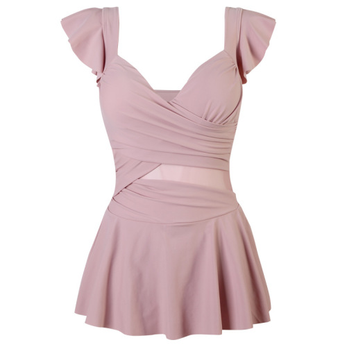 One-piece swimsuit for women, summer pure lusty style, conservative skirt style, belly-covering, slimming, small breasts push-up, hot spring swimsuit