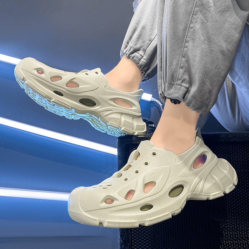 2868 men's hollow wading shoes: khaka