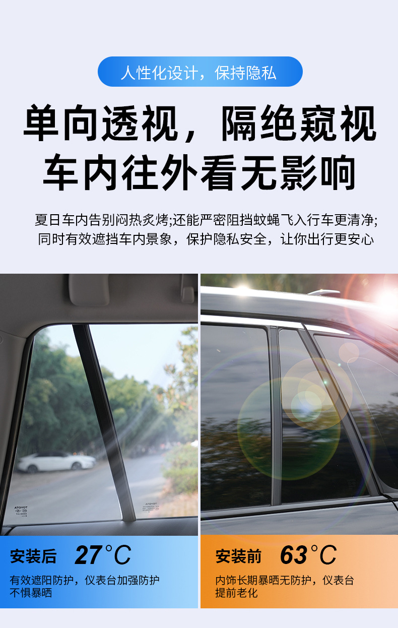 Suitable for Byd Qin, Song, Tang, Yuan, Sea Lion, and Seal Car Sunshade Curtains, Privacy Side Window Curtains, Magnetic Mosquito-Proof Screens