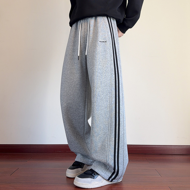 Spring Style Sweatpants for Boys, Middle and High School Students, Fashionable Curved Pants, Youth High-End Straight Loose Sports Pants Spring Style Sweatpants for Boys, Middle and High School Students, Fashionable Curved Pants, Youth High-End Straight Loose Sports Pants