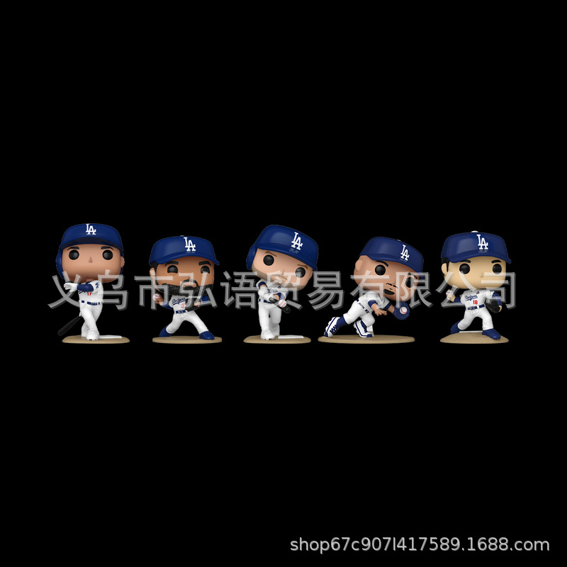 (2개) 새로운 국경을 넘나드는 창의적인 로스앤젤레스 다저스 수지 공예 장식품 데스크탑 장식 시뮬레이션 인물 미니