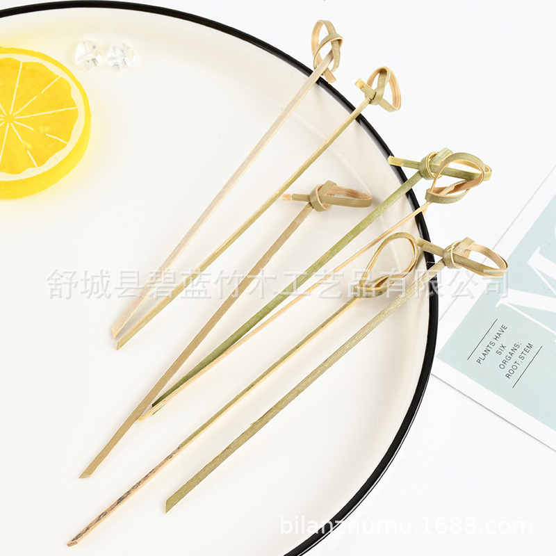 Arte desechable bambú en línea encantador pastel de amor bambú palo de flor nudo string de fruta palo de venta al por mayor