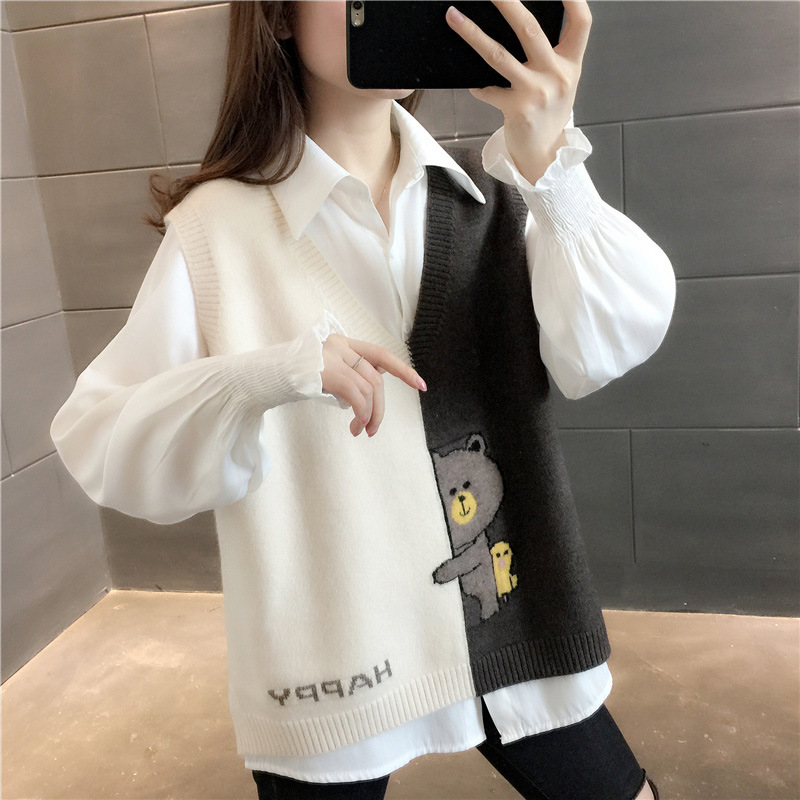 Chaleco de punto con cuello en V para mujer principios de primavera y otoño 2024 nuevas mujeres chaleco de lana sin mangas chaleco suéter exterior image 9