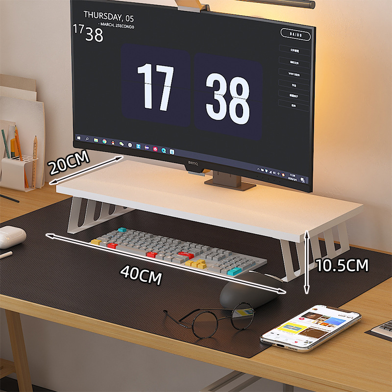 Estante de aumento de computadora Monitor de escritorio Pantalla de escritorio Soporte de pantalla Estante de almacenamiento de escritorio de oficina Estante