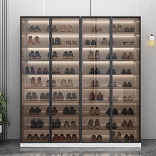 3x Glass Shoe Cabinet Home Entrance Large Capacity Storage Cabinet Integrated Entrance Cabinet New Simple Living Room Storage