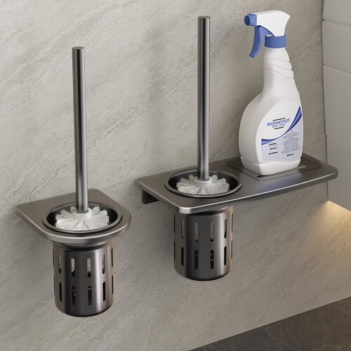 Toilet brush is punch-free, wall-mounted, and has no blind spots. It is a light luxury household bathroom cleaning brush artifact. Toilet brush