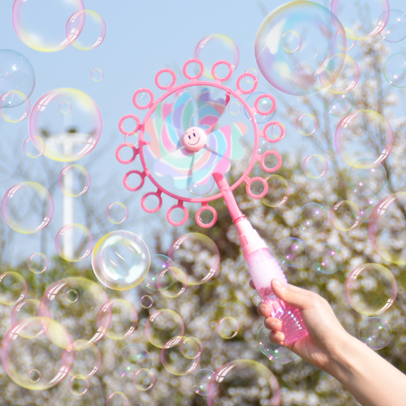 The same pink and blue windmill bubble machine toy bubble stick bubble blower, new color bubble windmill