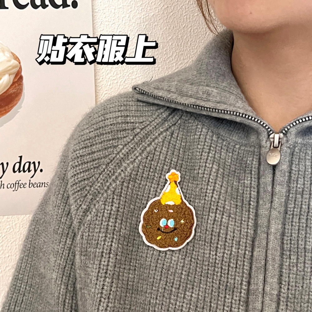 Tengyi original lindo peluche bordado pegatinas accesorios de decoración para chicas accesorios de ropa guantes mochilas zapatos accesorios