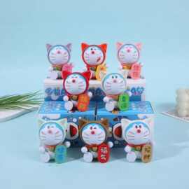 现货哆啦A梦祈福叮当猫可爱招财手办盲盒潮玩机器猫COSKT系列摆件