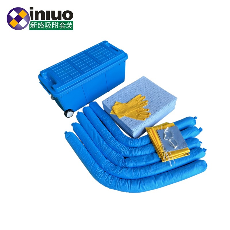 KITB80碱性液体吸附棉应急套箱吸液量80升多功能吸碱棉组合套装箱