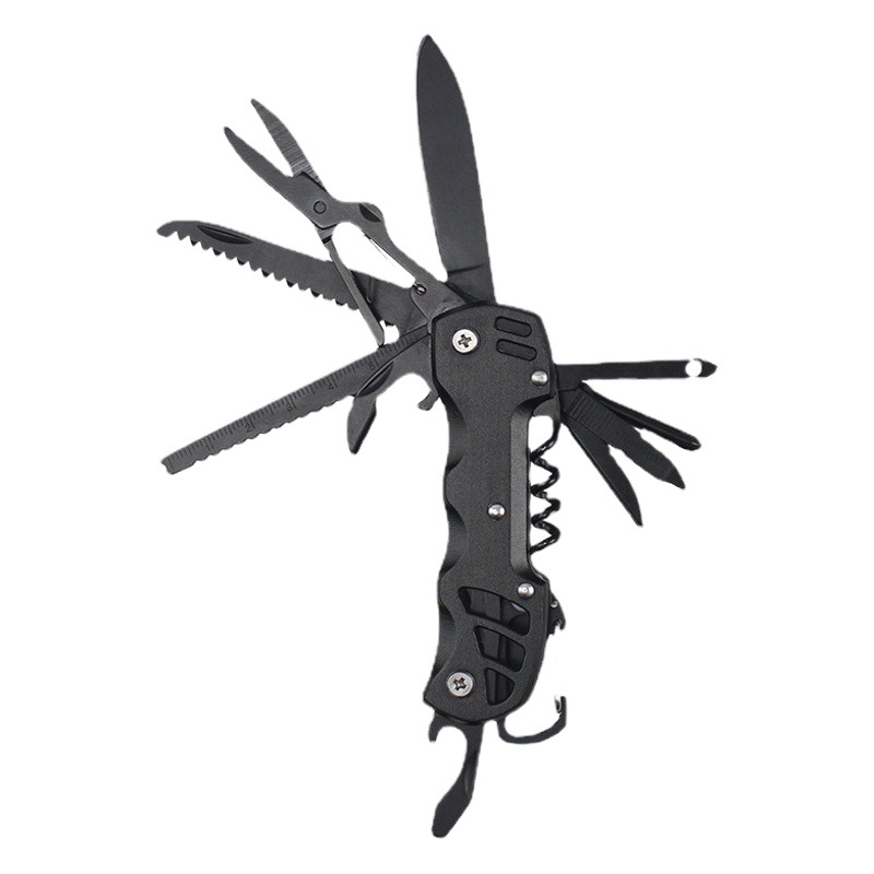 Cuchillo en stock nueva combinación multifuncional EDC herramienta al aire libre cuchillo de ejército de acero inoxidable multifuncional plegable cuchillo portátil