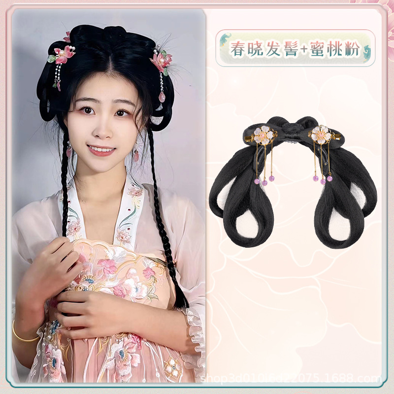 Chunxiao 소프트 헤어 롤빵 꿀 복숭아 파우더 헤어 액세서리 쌍