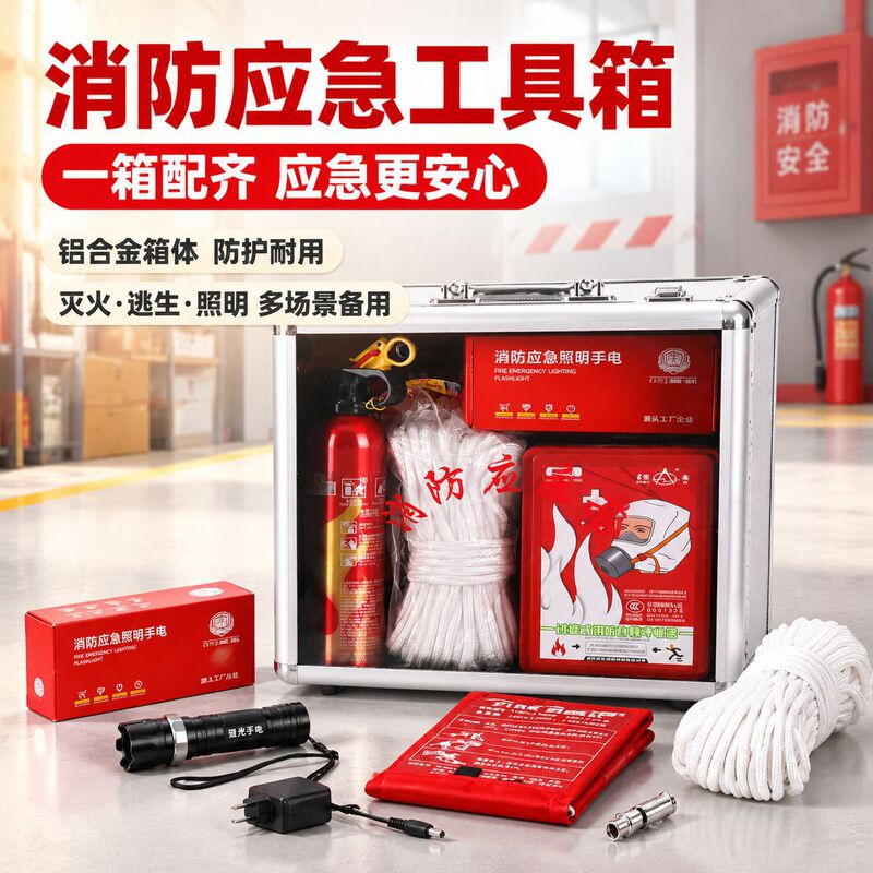 Firefighting Kit Emergency Box Equipment One-Stop Purchase Fire Extinguisher Fire Blanket Respirator Flashlight Safety Rope High-Rise Rescue Firefighting Kit Emergency Box Equipment One-Stop Purchase Fire Extinguisher Fire Blanket Respirator Flashlight Safety Rope High-Rise Rescue