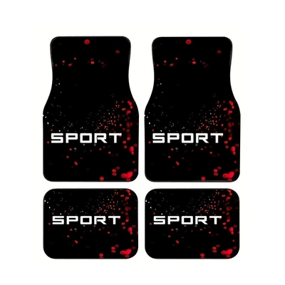 Set for Driver and Passenger, Dirt-Resistant | Avtomobil döşəmə paspasları - red-splash-ink-sport-4565cm-front-row-two-pieces