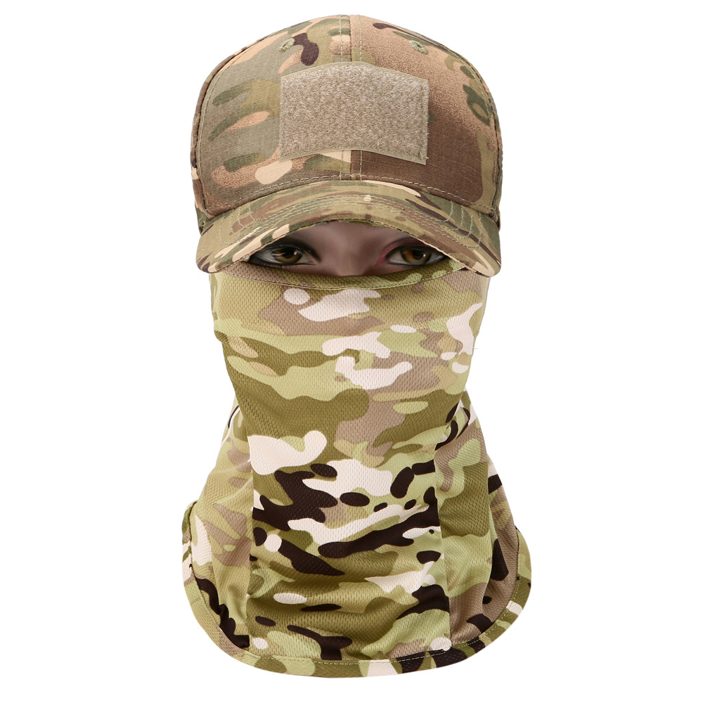 Gorra de béisbol, máscara, gorra de una pieza, deportes al aire libre, montañismo, camping, pesca, protector solar, gorras de cara completa, gorras tácticas