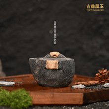 传世古彝凰玉手把壶天然纹理收藏品古风茶具古彝凰玉手工打磨茶壶