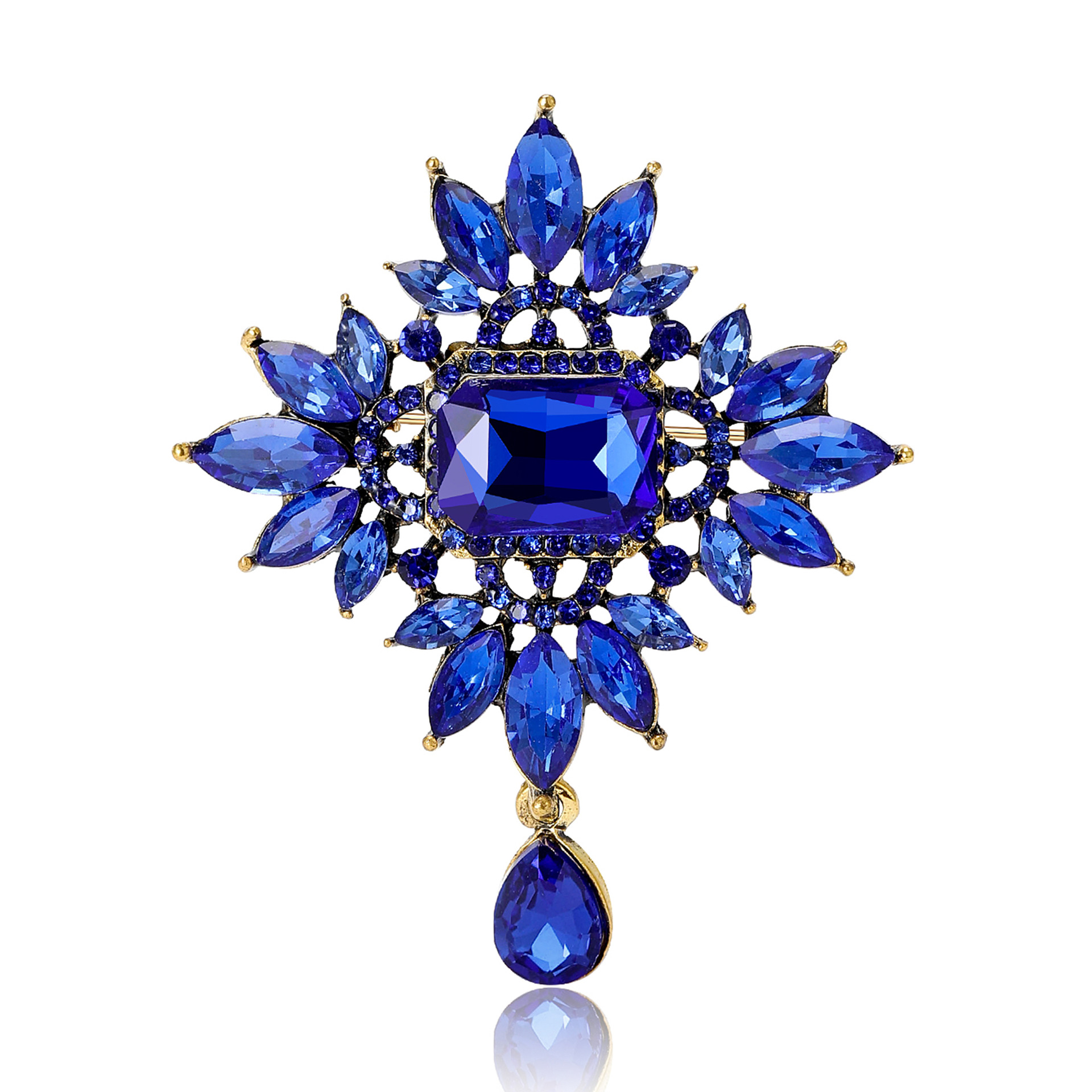 Vintage Brosche Für Damen Mit Perlenkristall Blumen Design Pin_voghion.com