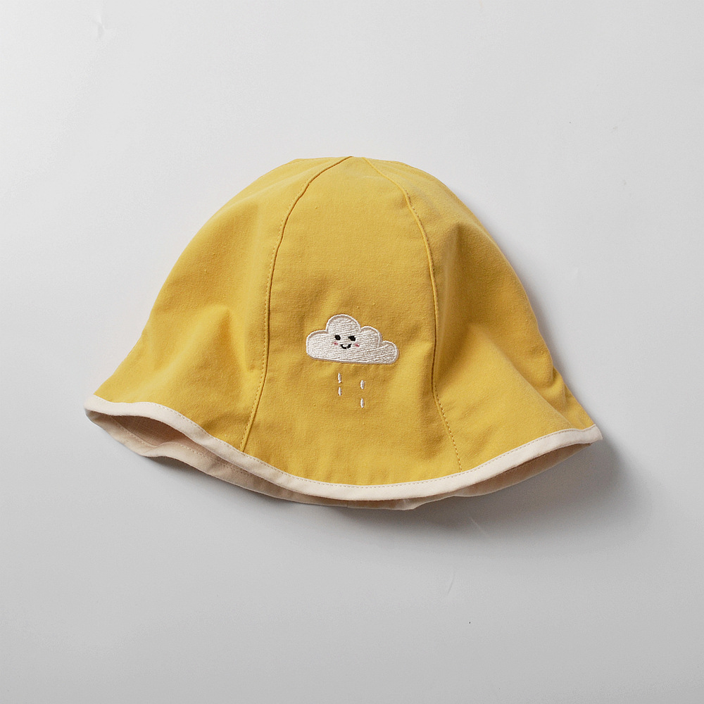 moinmlon Korean Edition Spring and summer girl cotton Visor Flaky clouds Embroidery baby Sunscreen Sun hat baby Bucket hats
