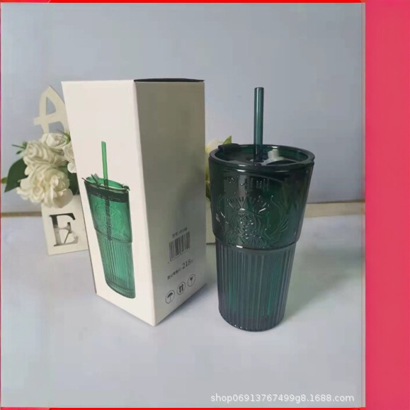 Hongyang Spray Color Goddess Cup Large Capacity Star Straw Cup High-Looking Star Glass Cup Female Coffee Cup