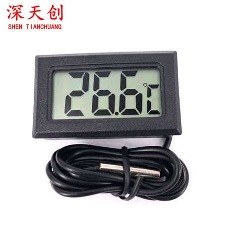 Factory Direct Supply Mini Embedded Electronic Digital Thermometer Fish Tank Refrigerator Water Temperature Gauge Waterproof Probe TPM-10