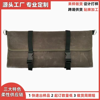 定制亚马逊热卖过蜡帆布厨师刀具包厨师刀具卷式收纳包袋主厨包