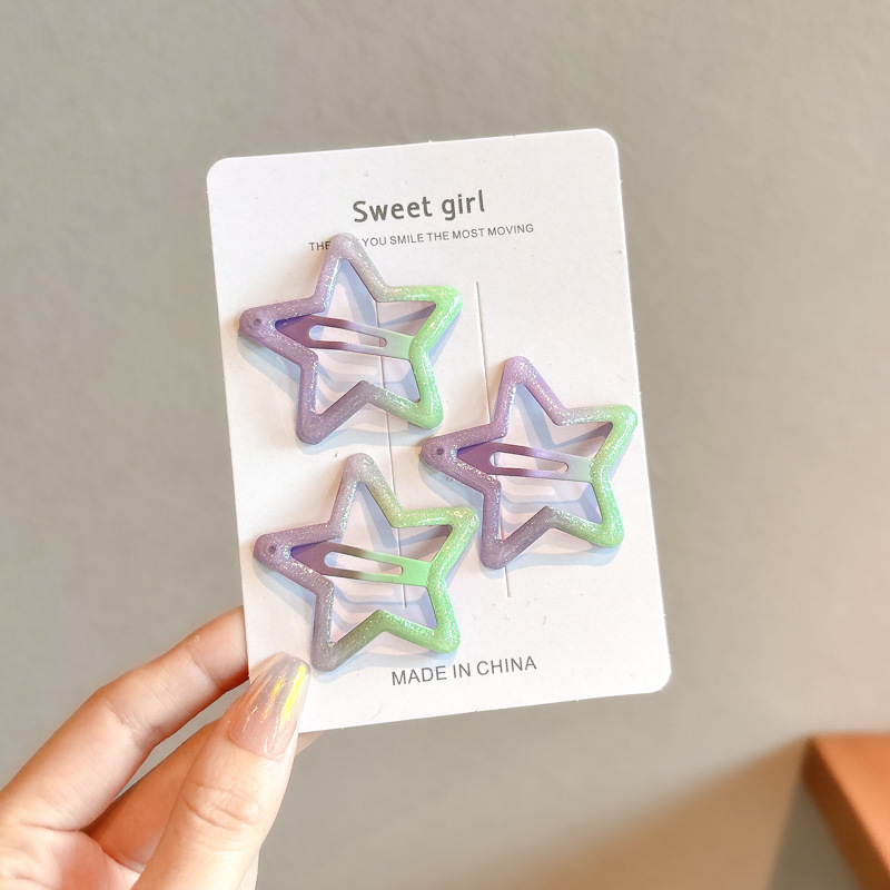 Nuevo clip de BB dopamina de color estrella de pentaco pequeño clip de cabello para niños tocado para niños lindos bordes laterales clip de cabello