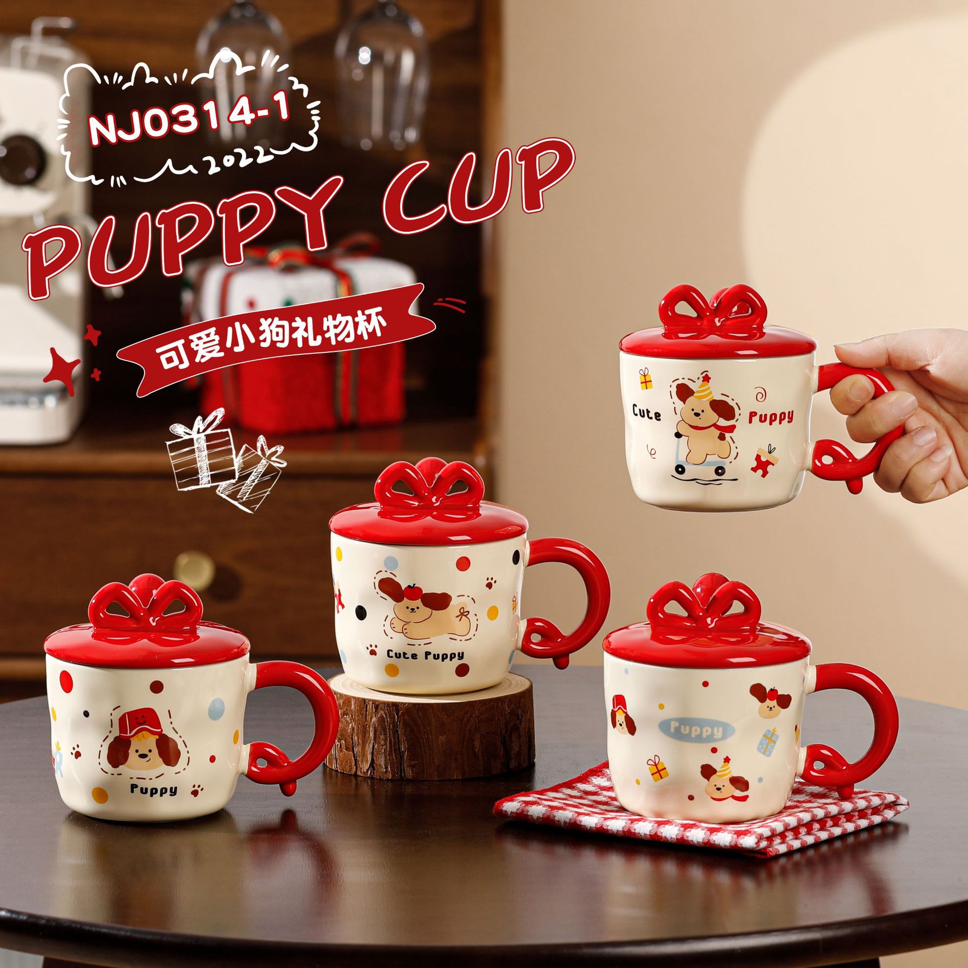 Cute red cartoon high quality creative ceramic coffee spoon