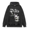 Washed Black Hooded Sweat