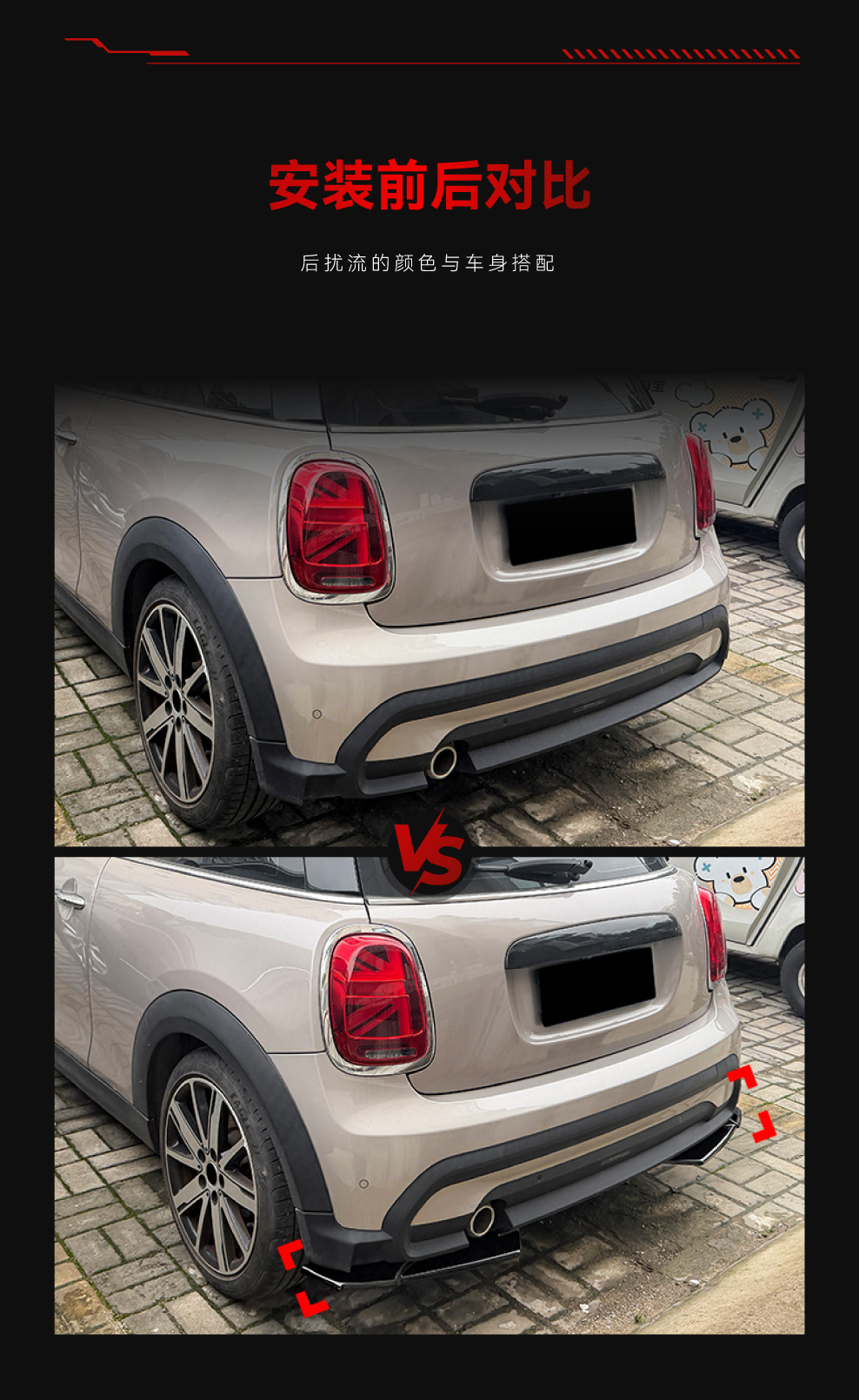 Applicable to 2022-2024 Mini Cooper F55 F56 F57 Rear Lip Spoiler Cross-Border Modification