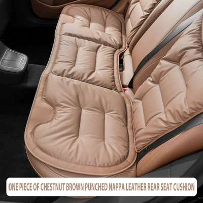 Seat cushion, seat cover — for All Seasons, Size Three - chestnut-brown-nappa-perforated-breathable-rear-seat-cushion-1-piece