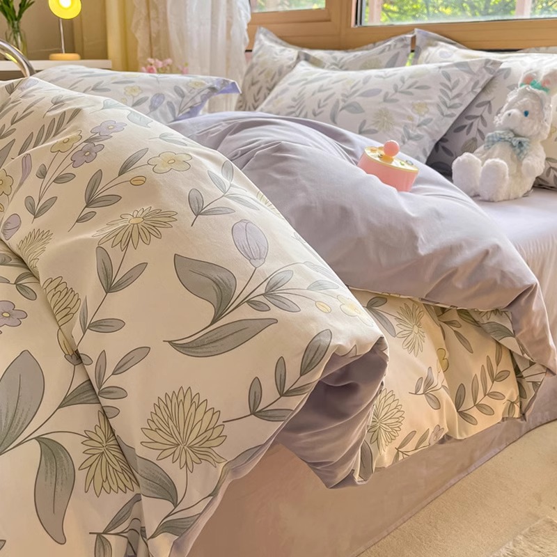 100 algodón cuatro piezas cubierta de cama 2025 nuevo dormitorio de estudiantes sábanas de tres piezas cubierta de cama