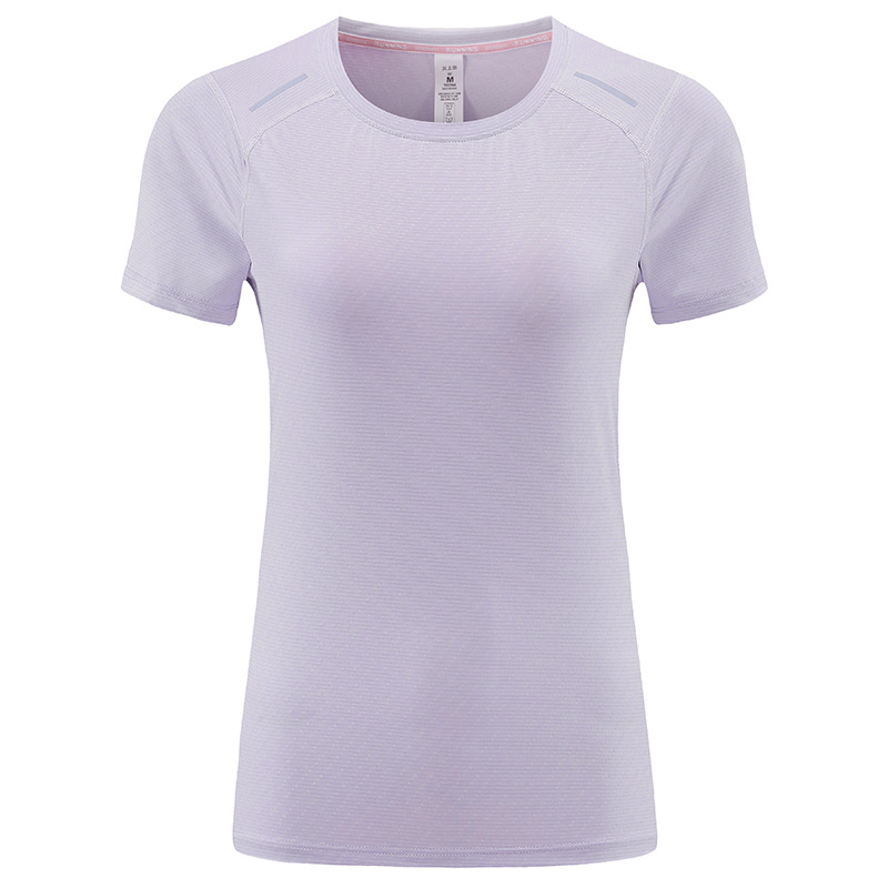 Europa y los Estados Unidos deportes transfronterizos de manga corta nueva camiseta de yoga transpirable ligera mujer de secado rápido camiseta de cuello redondo de manga corta