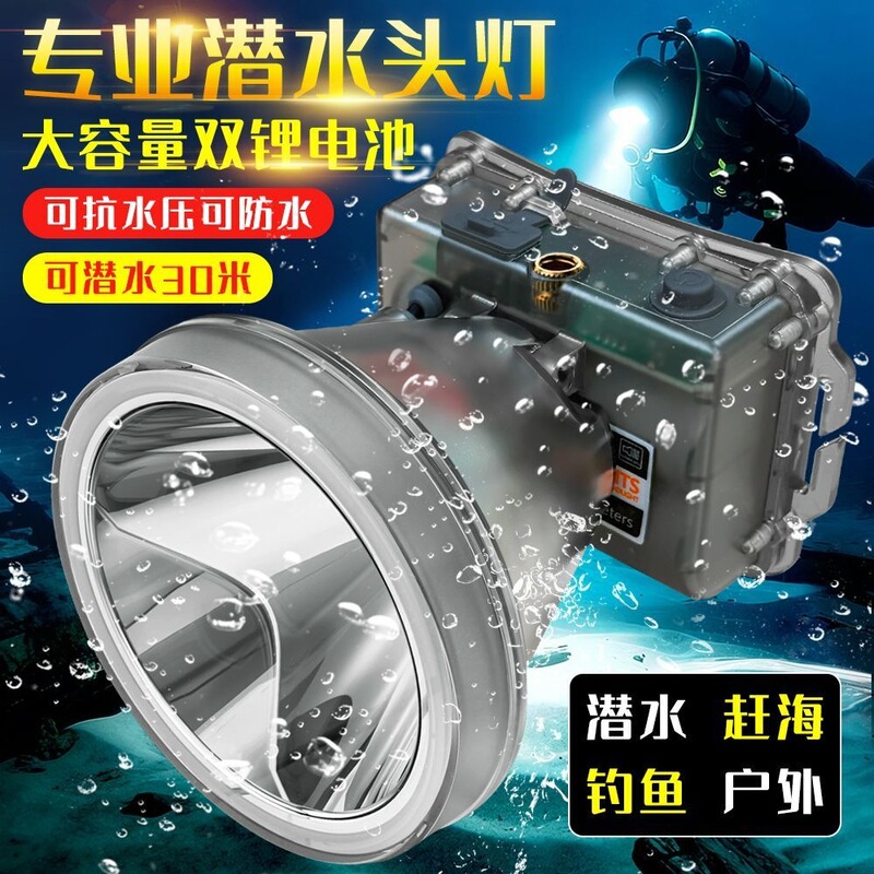 Professional Super-Powerful Deep-Sea Diving Equipment Set, Head-Mounted Waterproof Rechargeable Outdoor Night Fishing Portable Diving Headlamp Professional Super-Powerful Deep-Sea Diving Equipment Set, Head-Mounted Waterproof Rechargeable Outdoor Night Fishing Portable Diving Headlamp