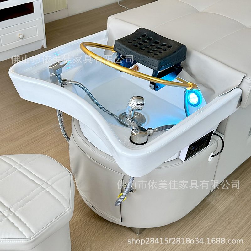 Cama de lavado de cabello, cama de tratamiento de cabeza, agua de circulación a temperatura constante, decocción medicinal de fumigación, almacenamiento, cama de curación del cabello, peluquería, salón de peluquería, cama de huéspedes