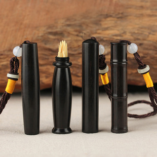 Ebony toothpick holder portable creative toothpick box wooden mini travel household toothpick storage jar batch