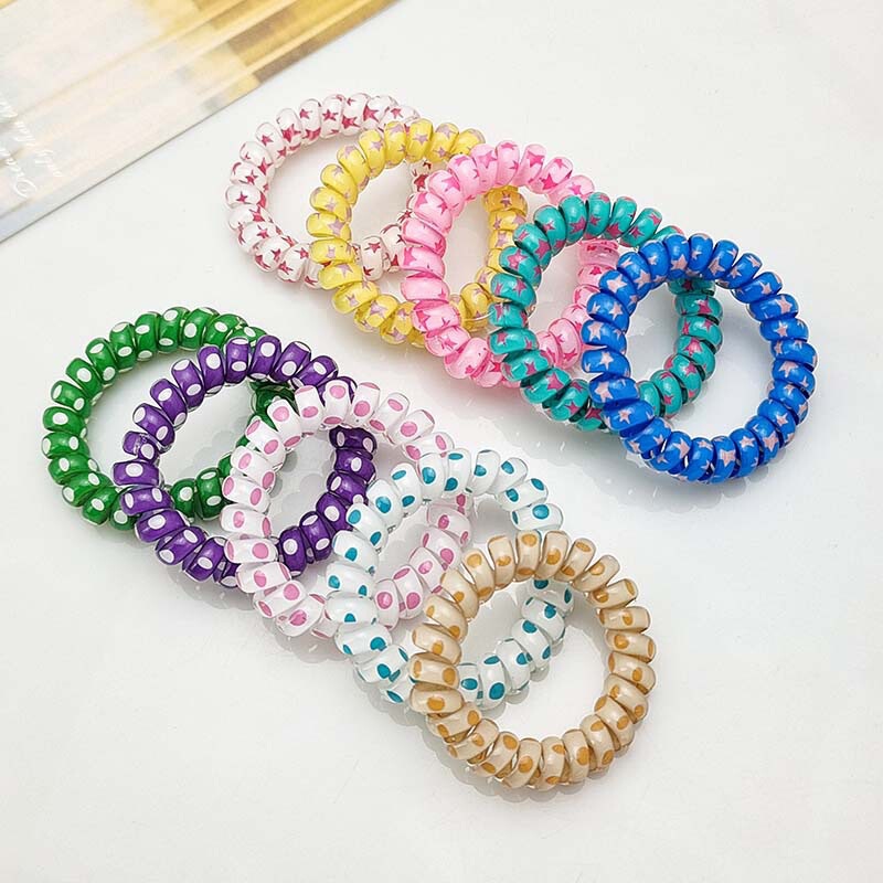 Telephone Cord Hair Tie, New Transparent Hair Rope, High Elasticity Hair Tie, Bun Hair Accessory, Mobile Phone Chain, Keychain Telephone Cord Hair Tie, New Transparent Hair Rope, High Elasticity Hair Tie, Bun Hair Accessory, Mobile Phone Chain, Keychain