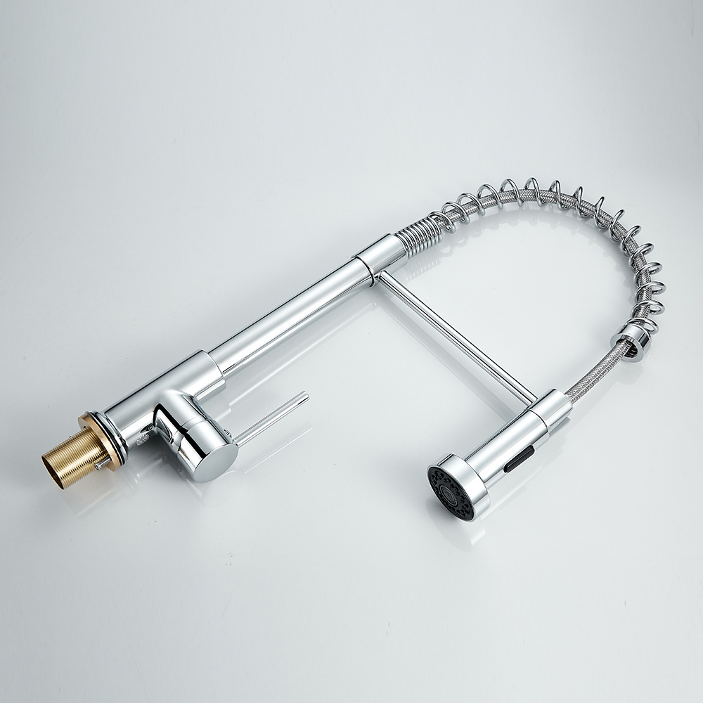 Suministro transfronterizo especial de cobre, grifo de extracción de resorte, grifo de cocina para el hogar, grifo universal frío y caliente