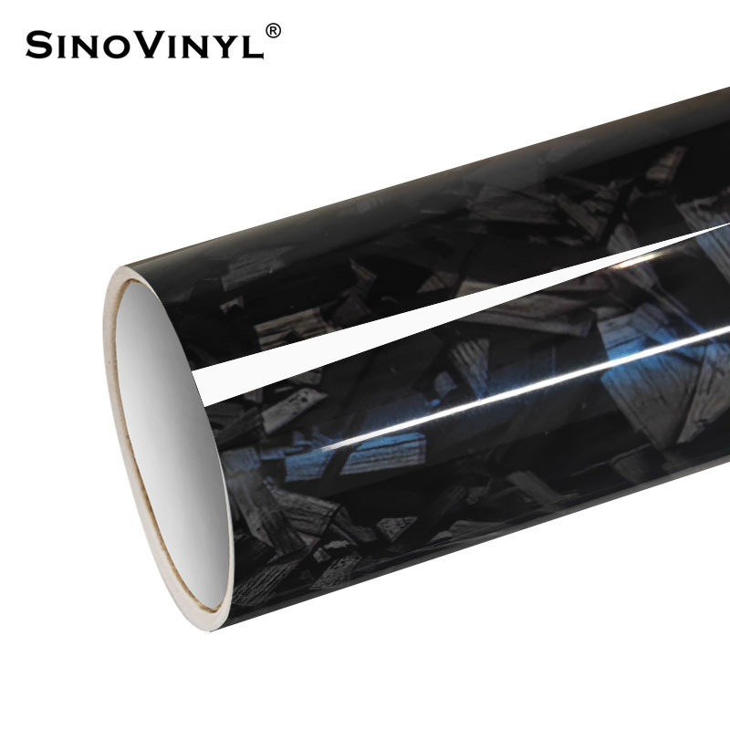 PET bicolor fantasía de color flor de carbono fibra de carbono película de cambio de color gris encantador azul adhesivo decorativo espejo retrovisor de automóvil película adhesiva del cuerpo