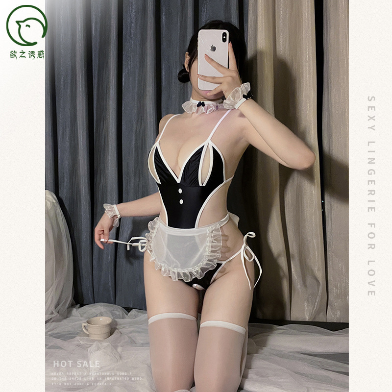 Temptation of Desire, Sexy Lingerie, Sexy Charm, Mysterious Temptation, Crotchless, Pure Desire, Cute Maid Jumpsuit, Uniform Set