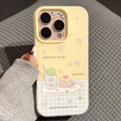 春夏蝶結びケーキ適用リンゴ16promax携帯ケースIP15ゼリー殻リンゴ14全包ソフト13