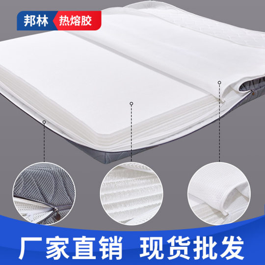 Factory Direct Sales 3D Fiber Mattress Composite Hot Melt Rubber Block Double-Sided Mesh Palm Mattress Sponge Mattress Pressure Sensitive Glue