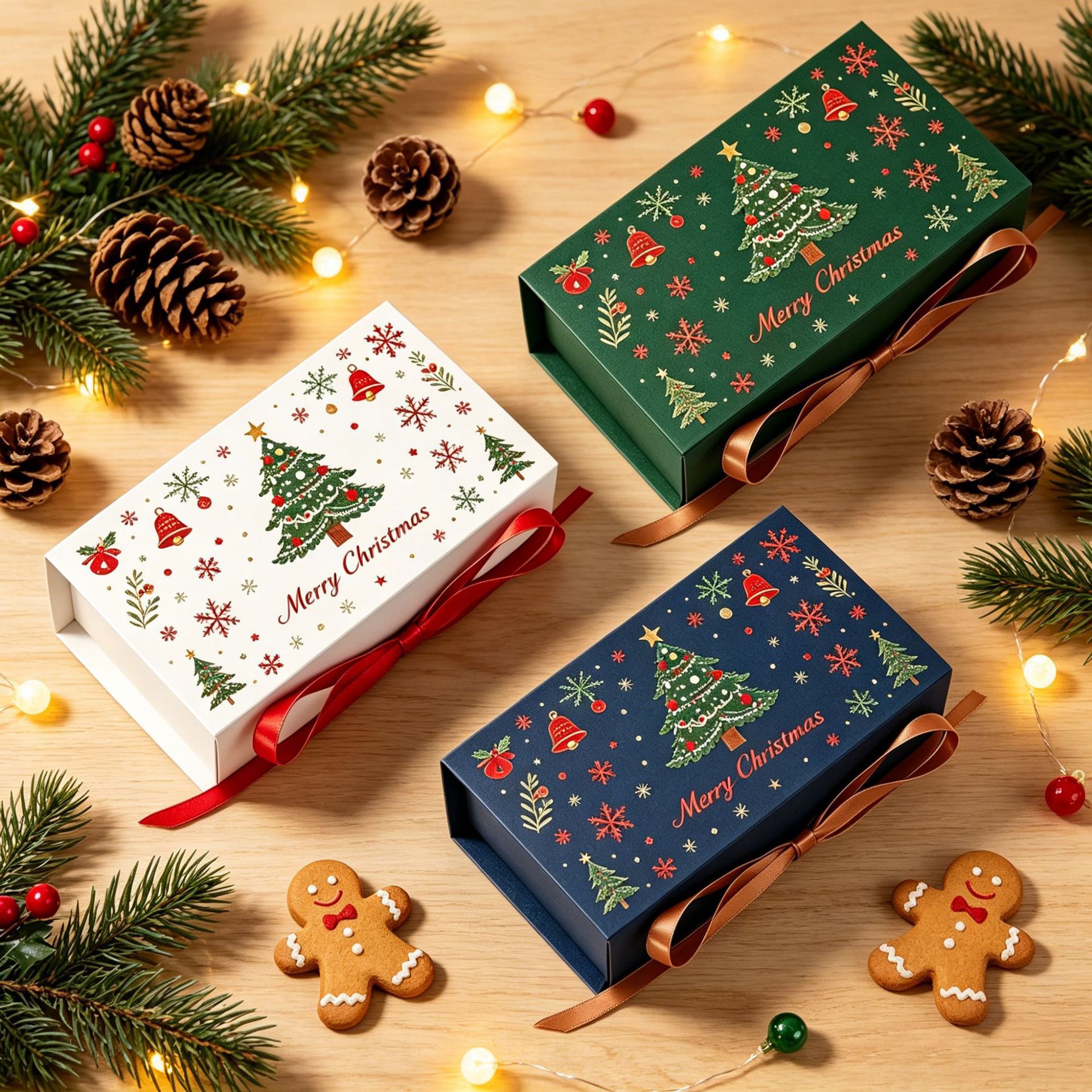 New Christmas tree candy and chocolate Christmas Eve gift empty boxes in stock, wholesale Christmas gift packaging boxes
