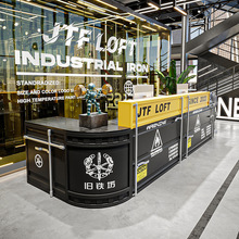 工业风酒吧吧台收银台清吧奶茶店集装箱咖啡健身房复古前台接待台