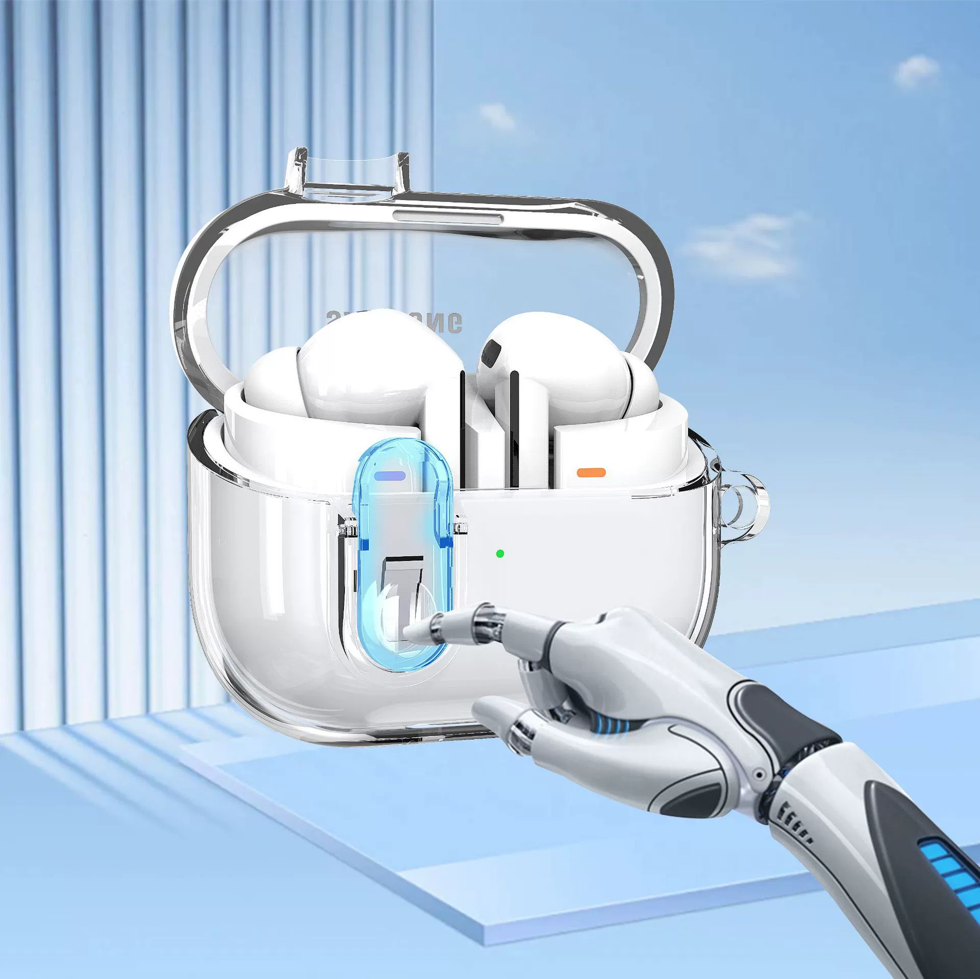 Подходит для Samsung Galaxy Buds3/Buds3Pro, чехол для наушников Bluetooth с переключателем, прозрачный защитный чехол из мягкой резины