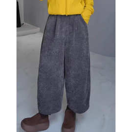 毛呢九分裤女2025秋冬新款大码显瘦九分宽松休闲奶奶裤