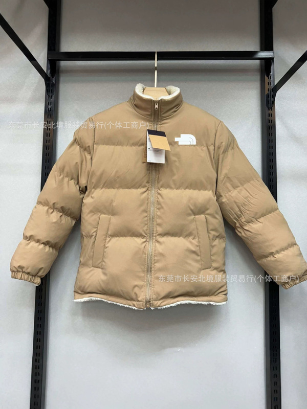Sheep Wool Tnf Reversible 96 Cotton Jacket for Men and Women, Autumn and Winter, Fleece-Lined, Thickened, Loose-Fitting, Warm, Double-Sided Jacket