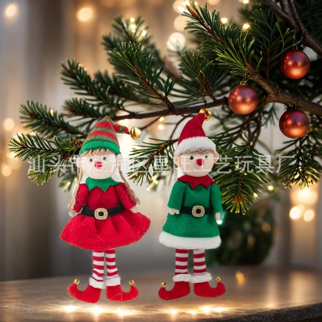 Decoraciones de Navidad personalizadas ins encantador genio pareja muñeca árbol de Navidad colgante escena de vestir props