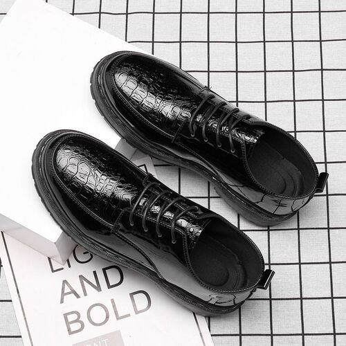 Summer suit leather shoes for men, formal business casual breathable Korean style trendy blue plus one, English black small leather shoes