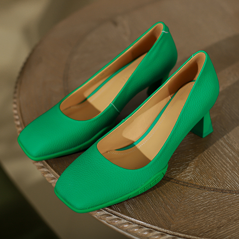 CHIKO Sigolena Square Toe Block Heels Pumps Shoes